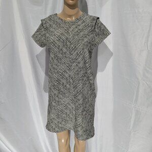 Zara Women's S Black and White Herringbone Knee Length Dress **